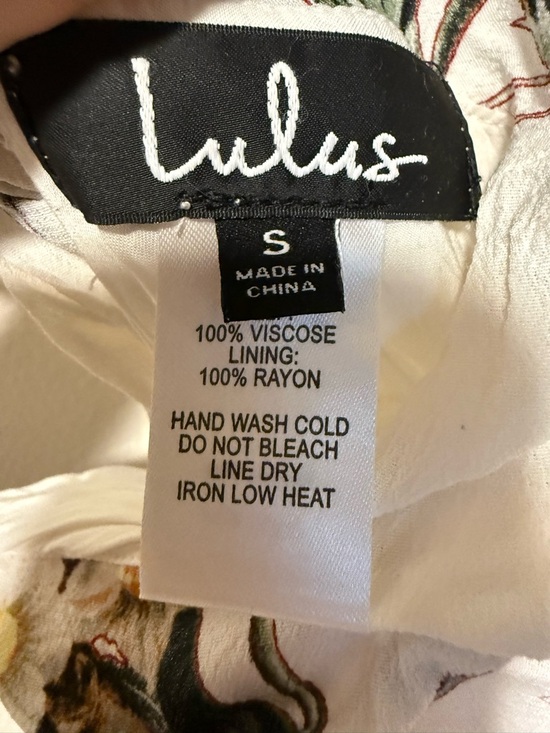 Lulu's White Floral Maxi Dress with Multicolor Botanical Print - Picture 6 of 6